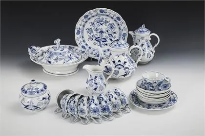 22 delen Zwiebelmuster servies. Hüttensteinach