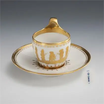 Tasse d'amitié avec peinture à l'or. KPM Berlin