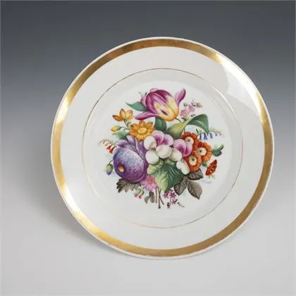 Biedermeier talíř s květinomalbou. KPM Berlin