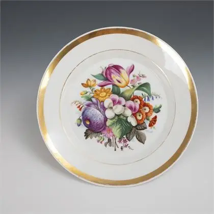 Biedermeier talíř s květinomalbou. KPM Berlin