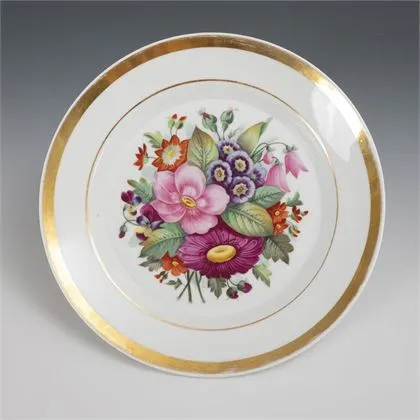 Biedermeier talíř s květinomalbou. KPM Berlin