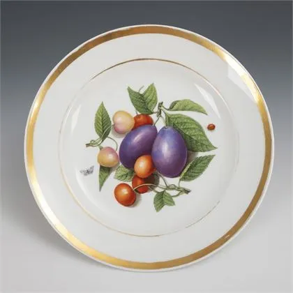 Biedermeier talíř s malbou ovoce. KPM Berlin