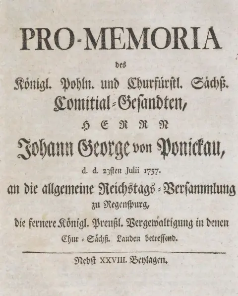 Ponickau,J.G.v. – Pro-Memoria des Königl