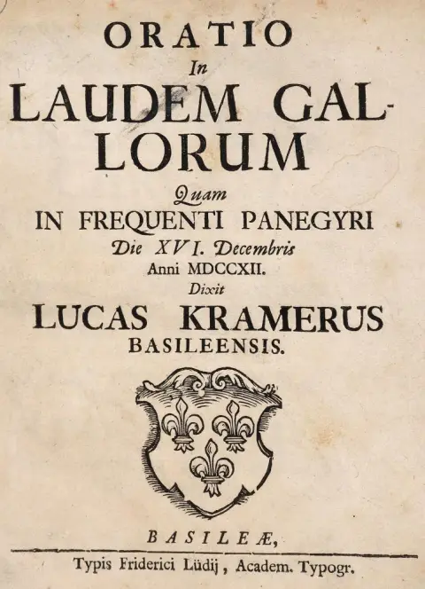 Krämer,L. – Oratio in laudem gallorum quam in frequenti panegyri