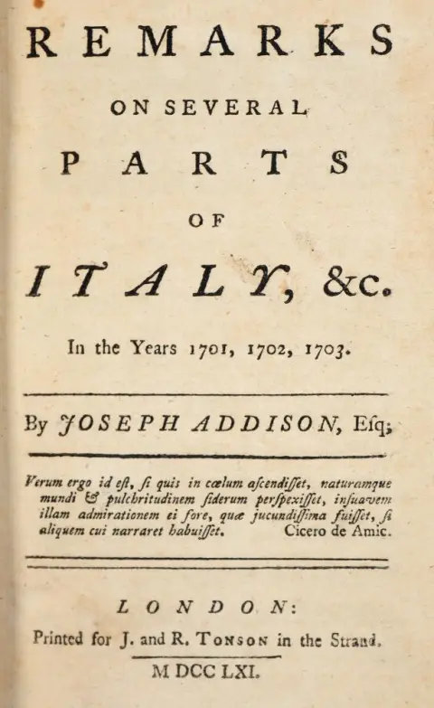 Addison,J. – Remarks on several parts of Italy