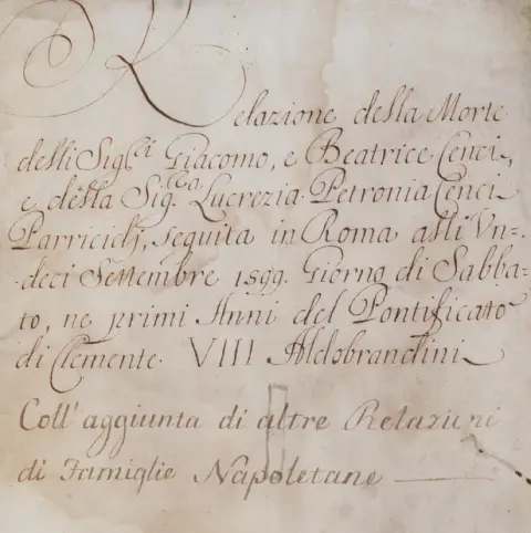 Relazione – della morte delli Sig