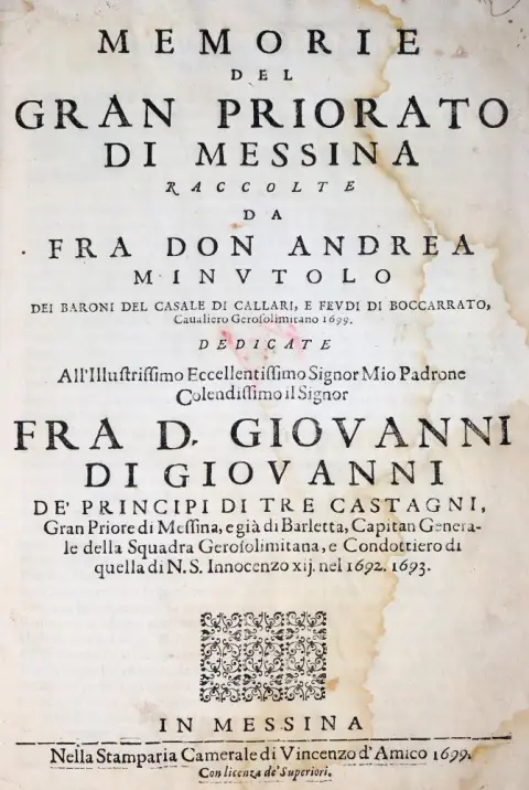 Minutolo,A. – Memorie del Gran Priorato di Messina..