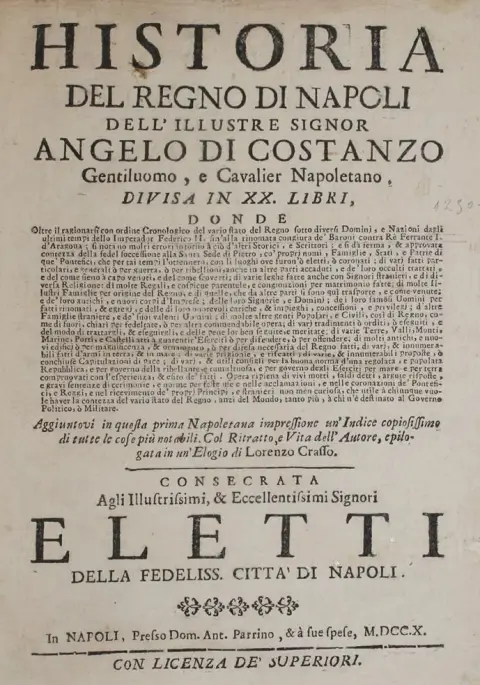 Costanzo,A.di. – Historia del regno die Napoli