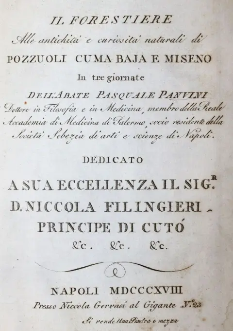 Panvini,P. – Il forestiere alle antichit, e curiosit naturali di Pozzuoli, Cuma, Baja, e Miseno