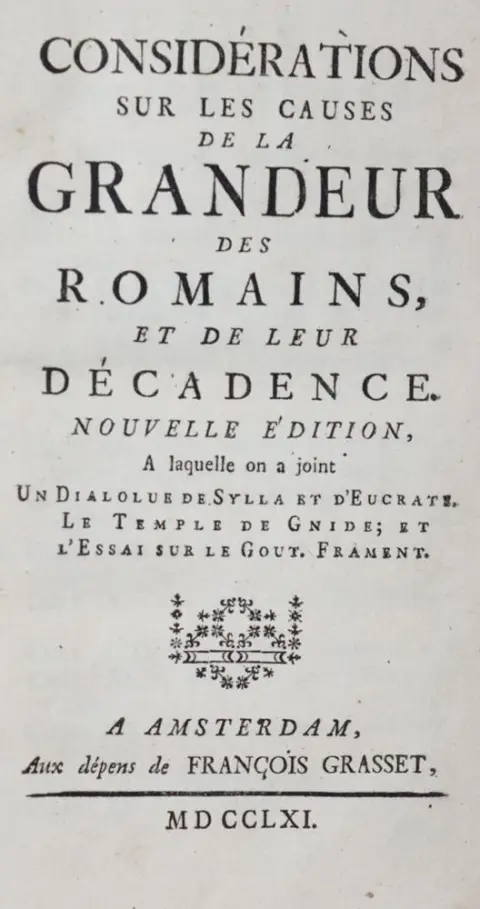 (Montesquieu,C.L.S.de). – Considerations sur les causes de la grandeur des romains, et de leur decadence