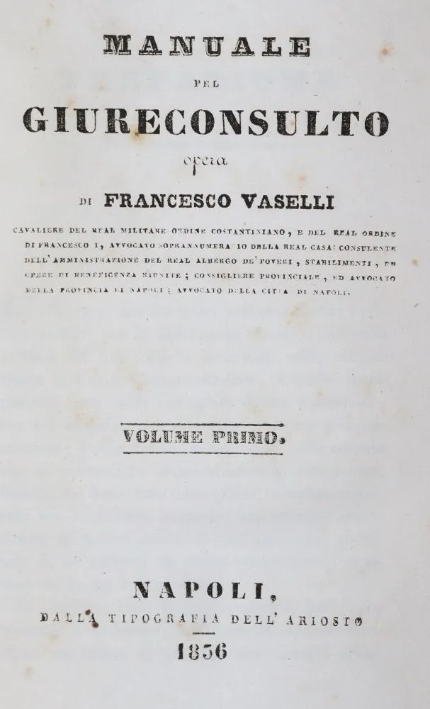 Vaselli,F. – Manuale pel giureconsulto