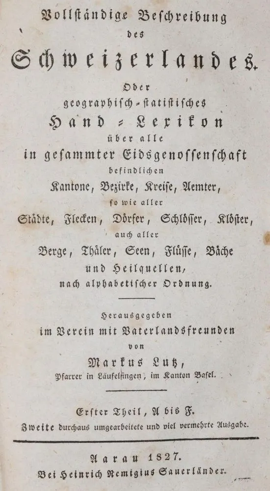 Lutz,M. – Complete Description of Switzerland