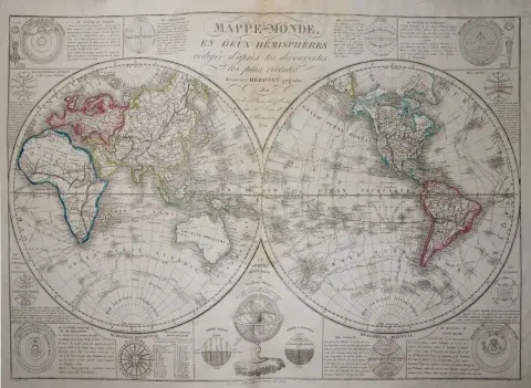 Atlas – with 6 border-coloured engraved maps