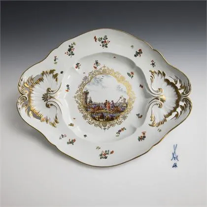 Rare présentoir avec peinture de commerce vers 1774. Meissen