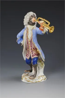 Singe en trompettiste. Meissen