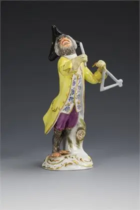 Aap als triangelspeelster. Meissen