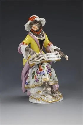 Singe en chanteuse. Meissen
