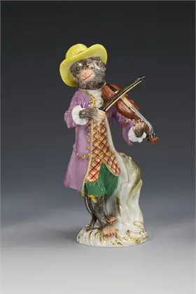 Aap als violist. Meissen