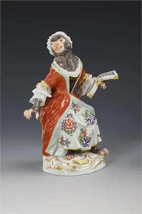 Singe en chanteuse. Meissen