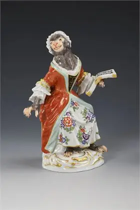 Aap als zangeres. Meissen