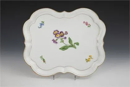 Tray with floral painting. Meissen