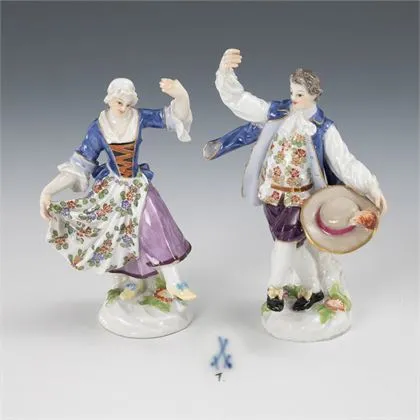 Dancer and male dancer. Meissen