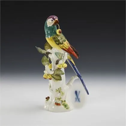 Perroquet avec cerises. Meissen