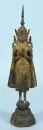 Bouddha debout – bronze, laqué noir et doré, sur socle étagé, H= 35,5 cm, Thaïlande, probablement 19e s.
