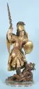 Archangel Michael – wood, polychrome and gilded, on marbled base plate, H= 94 cm, circa 1700, with modern corner wall console, H= 19 cm