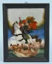 Peinture sous verre "Saint Georges" – 25 x 19 cm, par Gertrud Wiedra, Weiler/Allgäu, 20e s., R