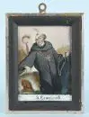 Peinture sous verre "S. Leonhard" – 16 x 12 cm, 19e s., défauts de couleur, R