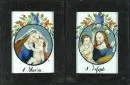 Peintures sous verre, 2 pièces "S. Maria et S. Joseph"