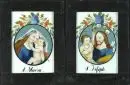 Peintures sous verre, 2 pièces "S. Maria et S. Joseph"