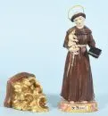Saint Antoine – bois polychrome, sur socle, H= 21 cm, XIXe s., avec console murale ornée, H= 8 cm