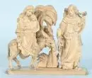 Sainte Famille en fuite – bois, sur socle, H= 12 cm