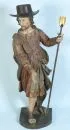 Saint Wendelin – Bois polychrome, sur socle, H= 95 cm, vers 1700, 3 doigts recollés, 1 pouce cassé