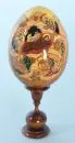 Icon egg "Nativity" – Wood, lacquered, hand-painted and monogrammed, H= 13 cm, with turned stand