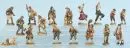 Krippenfiguren, 17 Stück – Holz, farbig gefasst, H= 4-15 cm, meist Bauern;