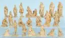 Figurines de crèche, 21 pièces – bois, H= 5-10 cm, entre autres Marie, Joseph et paysans