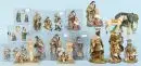 Figurines de crèche, 24 pièces – matière synthétique, polychrome, H= 2-20 cm, surtout Sainte Famille, Rois Mages