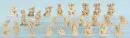 Kerststalbeeldjes, 25 stuks – hout, H= 4-11 cm, meestal herders en boeren