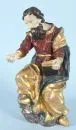 Male saint with book – Polychrome wood, partly gilded and silvered, seated on cloud, H= 35 cm, probably 19th c., plug-in hand added