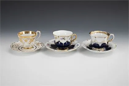 3 koffiekopjes. Meissen