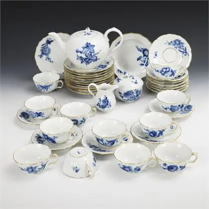 Teeservice "Blaue Blume". Meissen