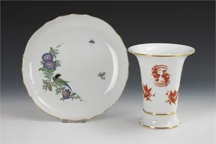 Vase und Schale. Meissen