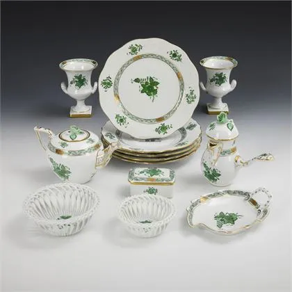 13 Teile "Apponyi grün". Herend