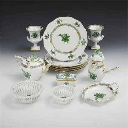 13 Teile "Apponyi grün". Herend