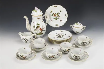 Koffieservies met Rothschild-decor. Herend