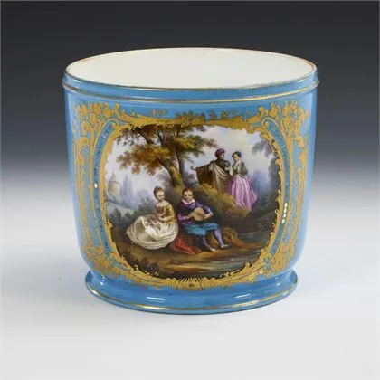Cachepot mit Watteau-Malerei