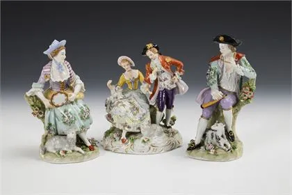 Schäferpaar, Schäfer und Schäferin. Sitzendorf